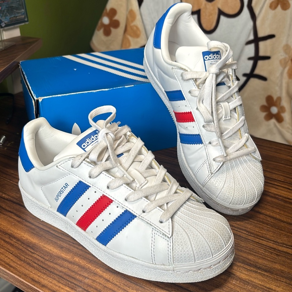 Adidas Superstar Red White Blue ‘Americana’  Men’s 6 Women’s 7 BB224